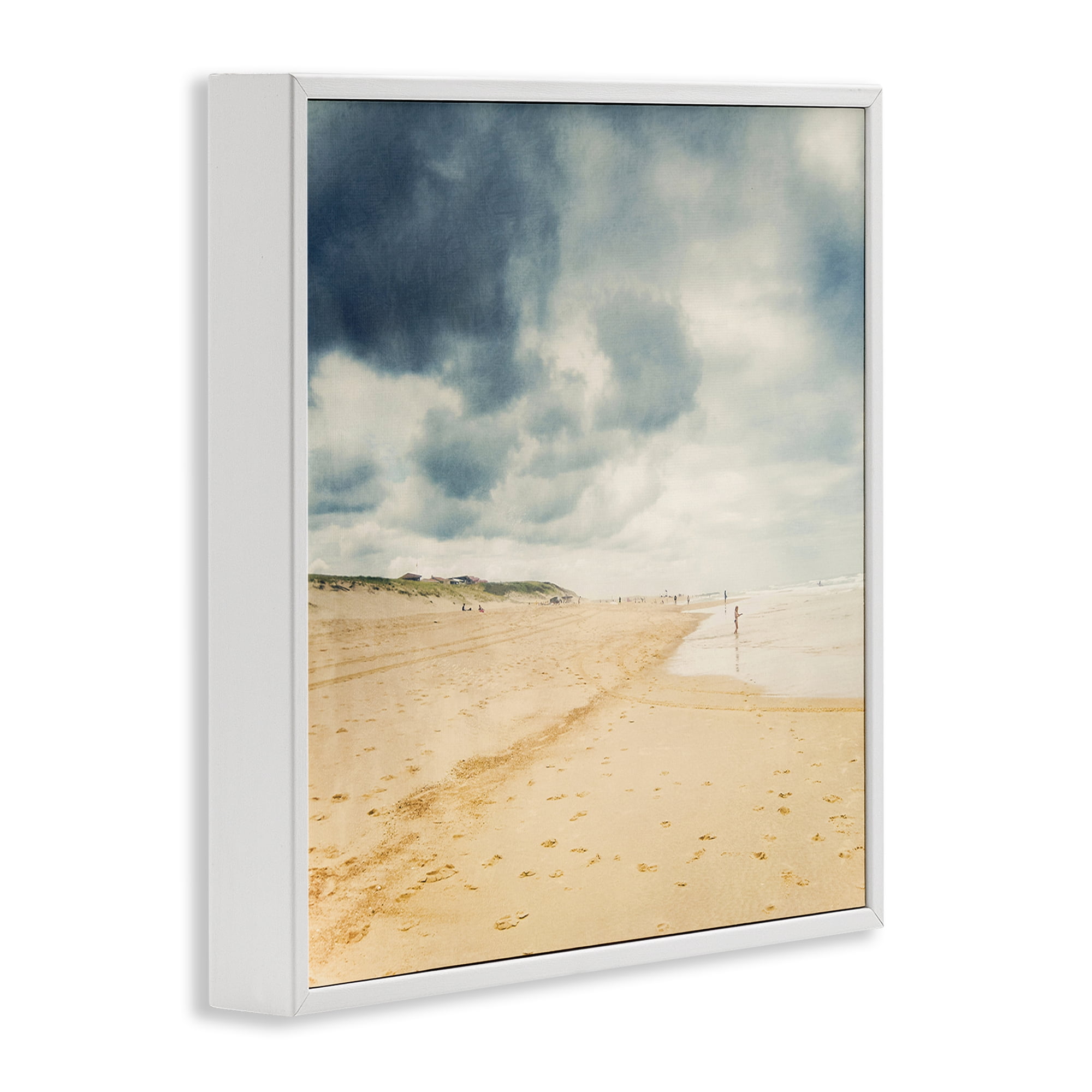 Stupell Industries Beach On A Cloudy Day White Framed Giclee Art, design by Dirk Wüstenhagen