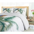 thumbnail image 5 of Ambesonne Exotic Duvet Cover Set, Parrot Coconut Palms, 2-Calking, White Brown Green, 5 of 6