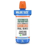 TheraBreath Fresh Breath Mouthwash, Icy Mint, Alcohol-Free Mouthwash for Adults, 1 Liter
