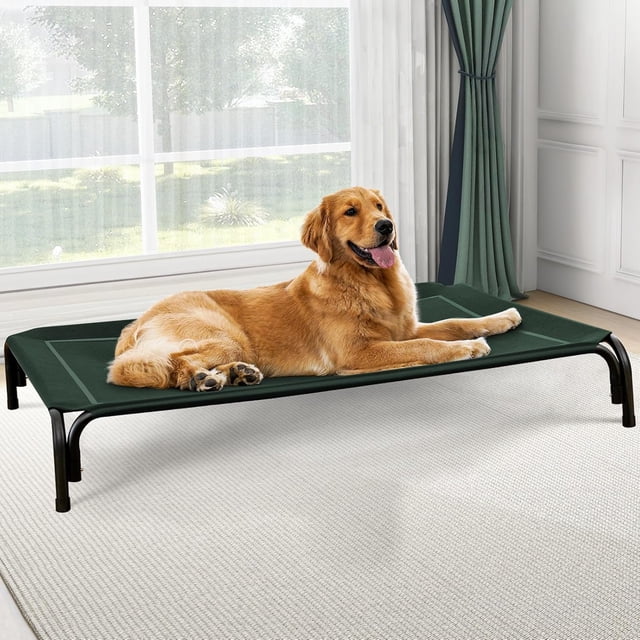Cama elevada para perro, cama elevada para perros de gran tamaño, cuna portátil de refrigeración para mascotas con malla transpirable y lavable, hamaca para mascotas de interior y exterior con