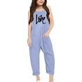thumbnail image 3 of Huowey Girls Summer Print V Neck Sleeveless Romper Loose Fit Casual Jumpsuit with Pockets for Teens and Juniors Lightweight and Comfortable, 3 of 5