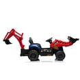 thumbnail image 6 of JCB 24V Ride On Excavator, 2 IN 1 Kids Electric Construction Ride on with Remote Control, Front Loader Bulldozer, Digger, Music, Ride on Toys for 3-6 Boys Girls, Red & Blue, 6 of 6