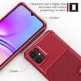 thumbnail image 3 of SaniMore Versatile Case for Samsung Galaxy A15 6.5" 2023, Rugged PC Shell PU Leather Button Flip Card Pocket Stand Magnetic Car Mount Shockproof Anti-drop Heavy Duty Protective Cover, Red, 3 of 7