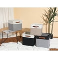 thumbnail image 6 of Unique Bargains Storage Cube Fabric Storage Bin with Handles Black 11*11*11in, 6 of 6