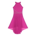 thumbnail image 6 of Lejafay Women's Lyrical Dance Costume Halter Sleeveless Modern Contemporary Dance Dress Hot Pink S, 6 of 6