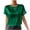 Green, variant on Fashion Satin Silk Shirts for Women Short Sleeve Casual Crewneck Summer Shirt Trendy Loose Lightweight Work Business Blouse Tops