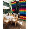 thumbnail image 5 of nqOlkjepod Outdoor Curtains for Patio Waterproof, Mexico Striped Outdoor Privacy Panels Grommet, Geometric Boho Red Orange Blue Green Blackout Outside Curtains for Porch/Cabana 54"x108", 1 Panel, 5 of 8