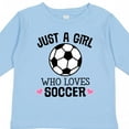 thumbnail image 4 of Inktastic Just a Girl Who Loves Soccer Girls Long Sleeve Toddler T-Shirt, 4 of 5