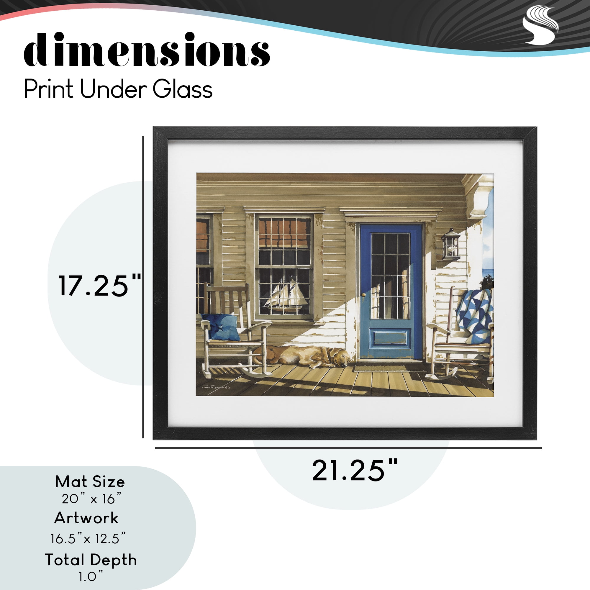 Stupell Industries Front Porch Gathering Black Framed Print Under Glass, design by John Rossini