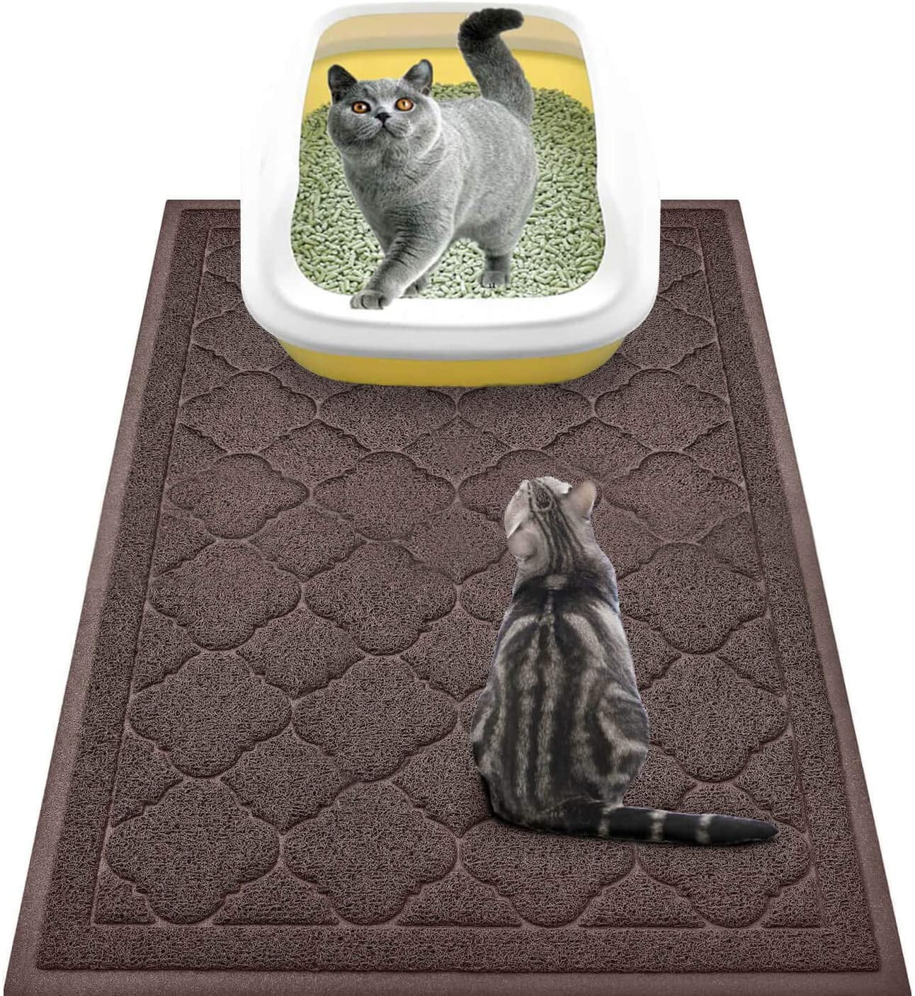 IGUOHAO Cat Litter Mat Jumbo, Kitty Litter Trapping Mess Mat Premium