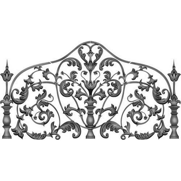 King Size Iron Headboard Wall Stencil SKU #3593 by Designer Stencils