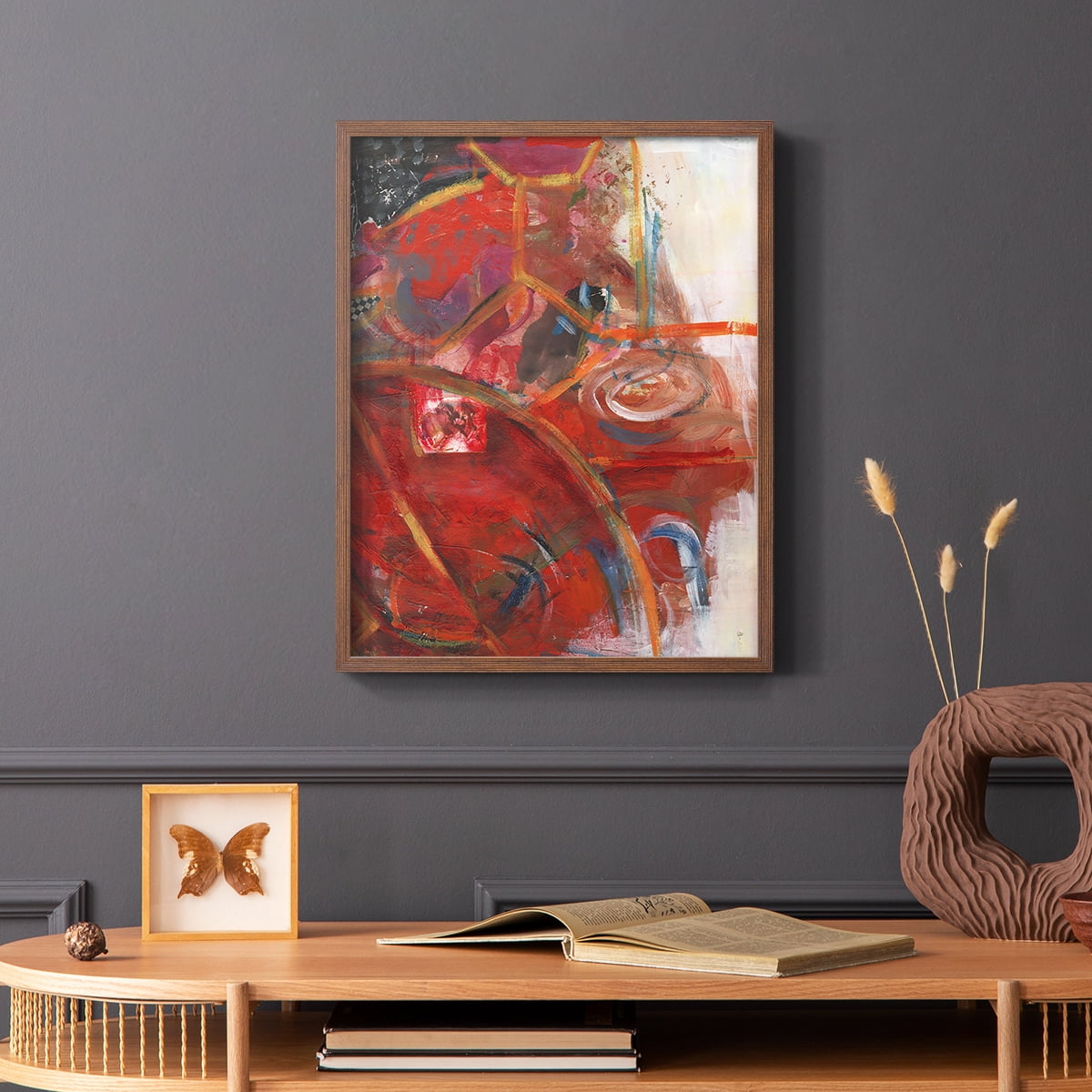 City Life I Framed Print in Brown Solid Wood Framed Print No Nail Hanging