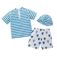 thumbnail image 5 of stylesilove Little Boys Stripe Boats Rash Guard and Shorts with Swim Hat 3pcs Swimsuit Beach Swimwear, 5 of 7