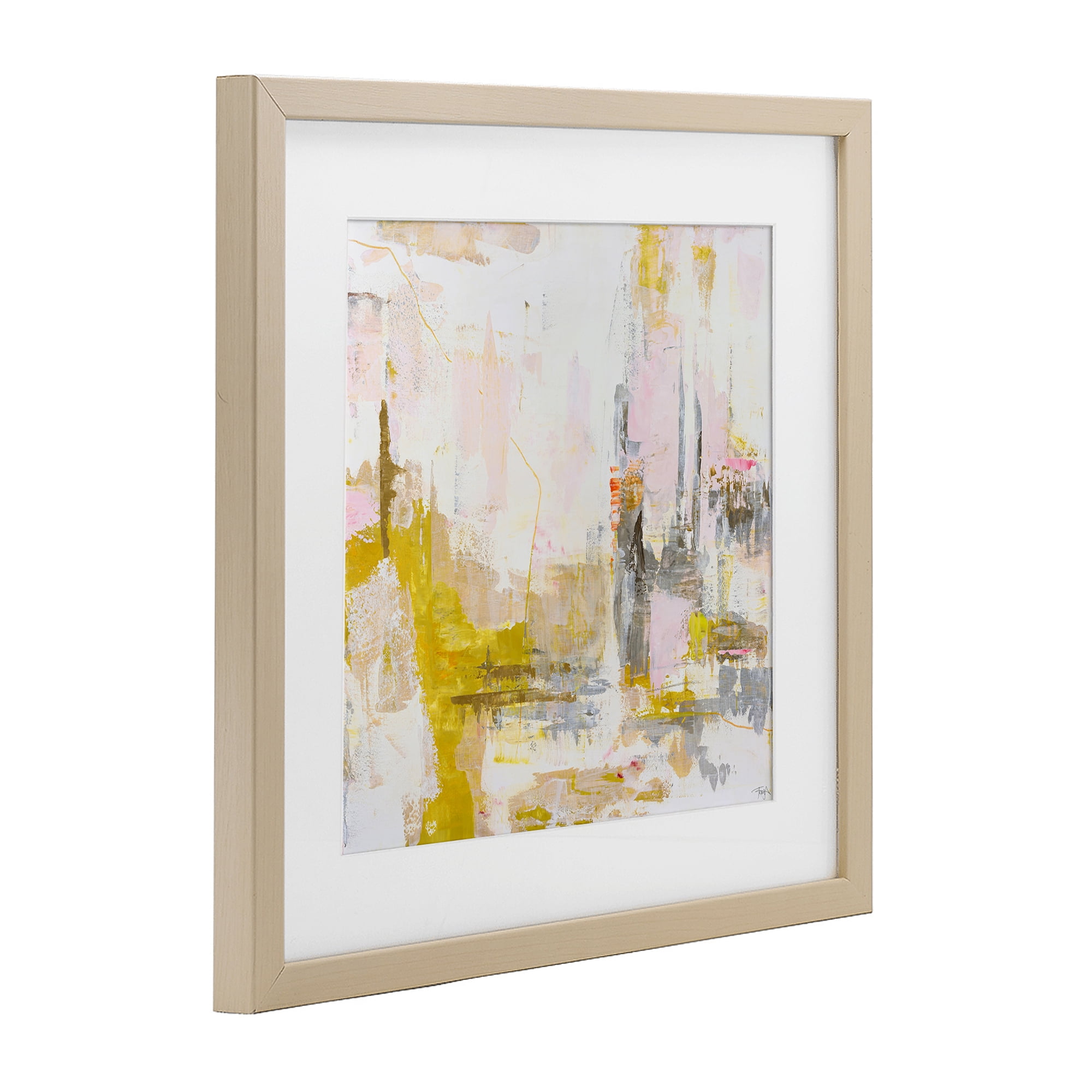 Stupell Industries New Age Yellow Abstract Birch Framed Print Under Glass, design by Design Fabrikken