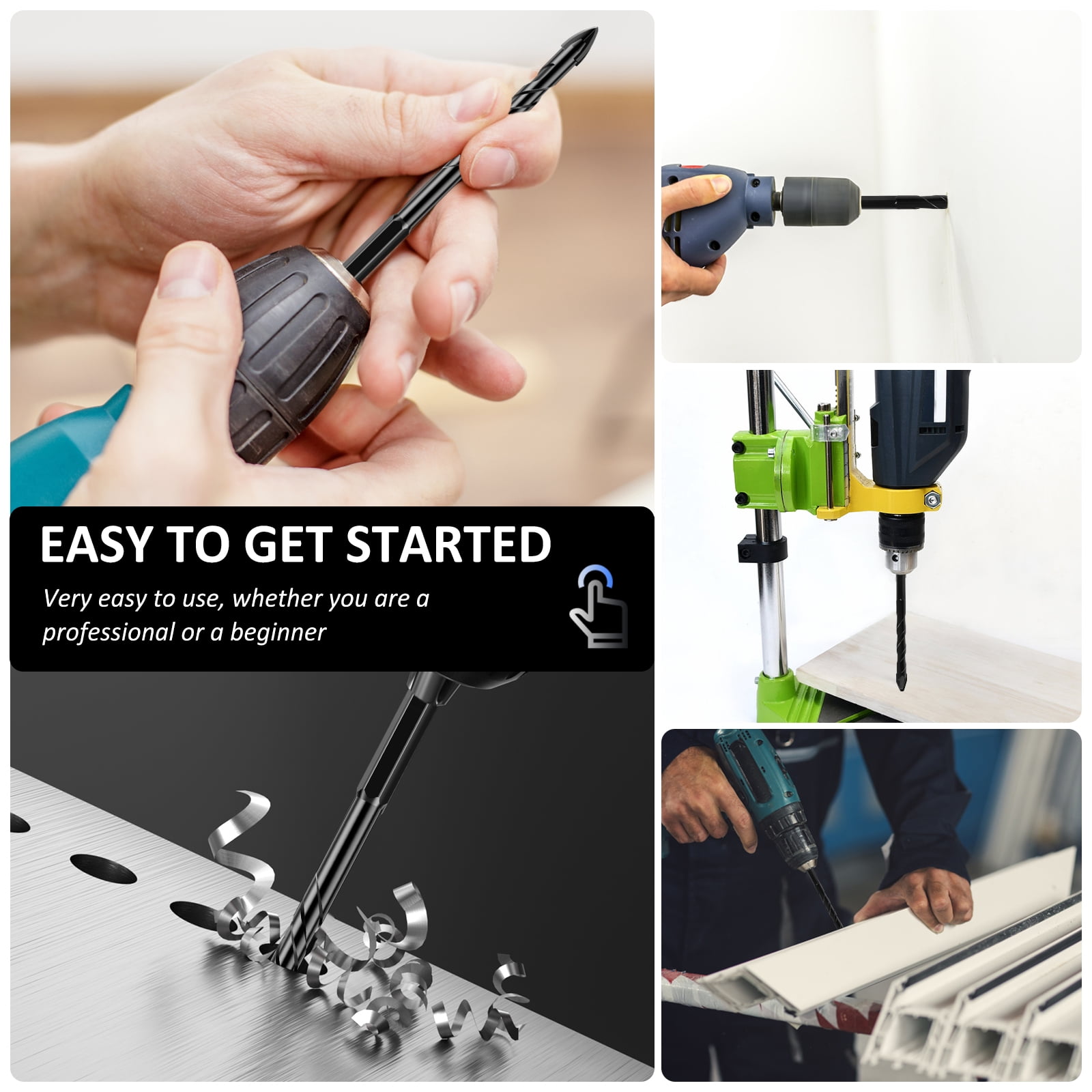 5-Piece Eccentric Drill Bit Set – High-Speed Tungsten Steel M35 For Stone, Tile, Glass & Concrete