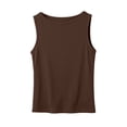 thumbnail image 2 of UDAUDU Tank Tops for Women Summer Sleeveless Athletic Casual Basic Ribbed Slim Fitted Shirts Outdoor Indoor Comfort Tank Tops Coffee S, 2 of 6