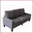 thumbnail image 3 of Modern Dark Grey Polyester 3-Seat Living Room Sofa with Removable Covers & Solid Wood Frame, 3 of 13