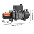 thumbnail image 2 of KFFKFF Electric Winch, 18,000 lb Capacity, 12V DC for Trucks, Φ7/16 in x 85 ft Steel Cable, Roller Fairlead, Remote Control Options, IP55 Water Resistance, Ideal for Off-Road SUV, Jeep, Truck, 2 of 9