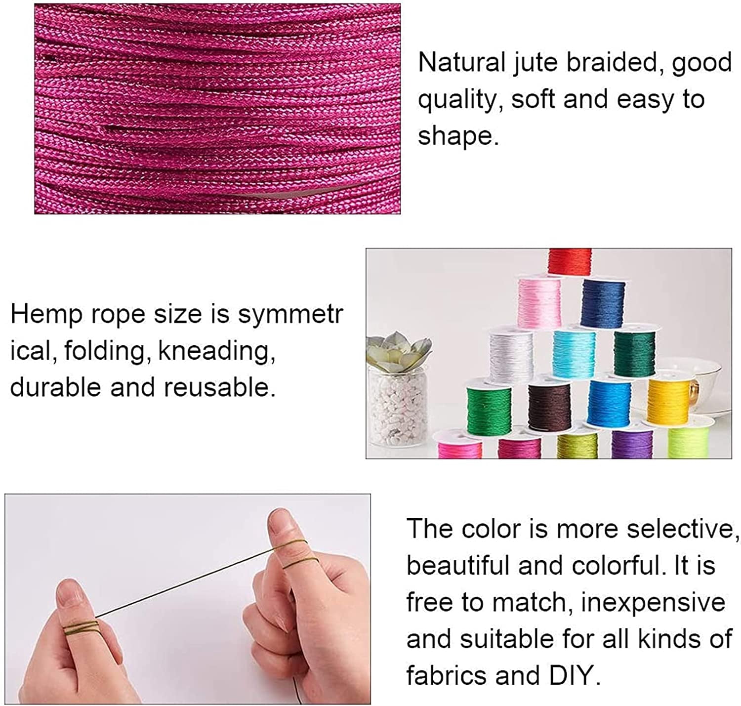 0.8mm Nylon Chinese Knotting Cord 25 Colors Beading String Kumihimo Macrame Thread Cord Blinds String Jewelry Cord for Macrame Friendship Bracelets Christmas Ornament 250 Yards Totally