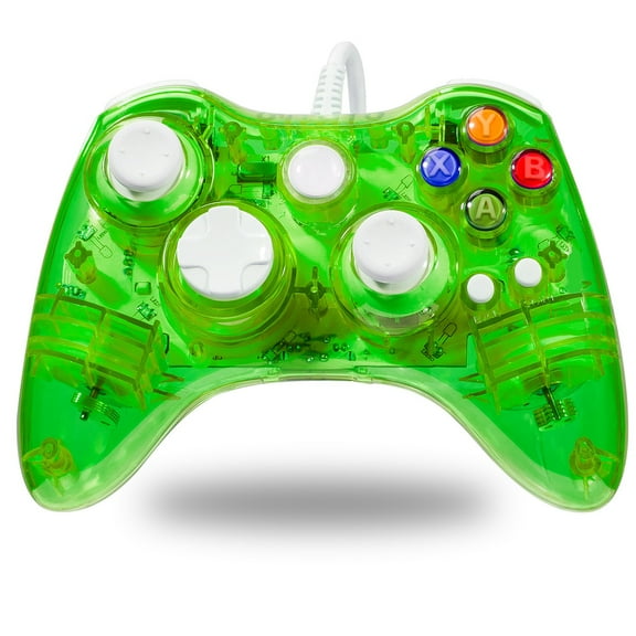 LUXMO Afterglow USB Wired Controller Gamepad for Microsoft Xbox 360 Console PC Win 7 8 10（Green)