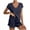 Blue, variant on Gfyviroh 2 Piece Women Pajama Sets Sleeveless V-Neck Tee and Ruffle Trim Shorts Sleepwear Sets Modal Thin Cozy Loose Sets