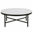 thumbnail image 4 of Evelyn&Zoe Xivil 36" Wide Round Coffee Table with Faux Marble Top in Blackened Bronze/Faux Marble, 4 of 6
