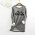 thumbnail image 2 of Womens Fall Fashion Womens Fall Fashion Flannel Shirts Christams Shirts Fleece Lined Pullover Long Sleeve Round Neck Sweatshirt Elk Top, 2 of 5