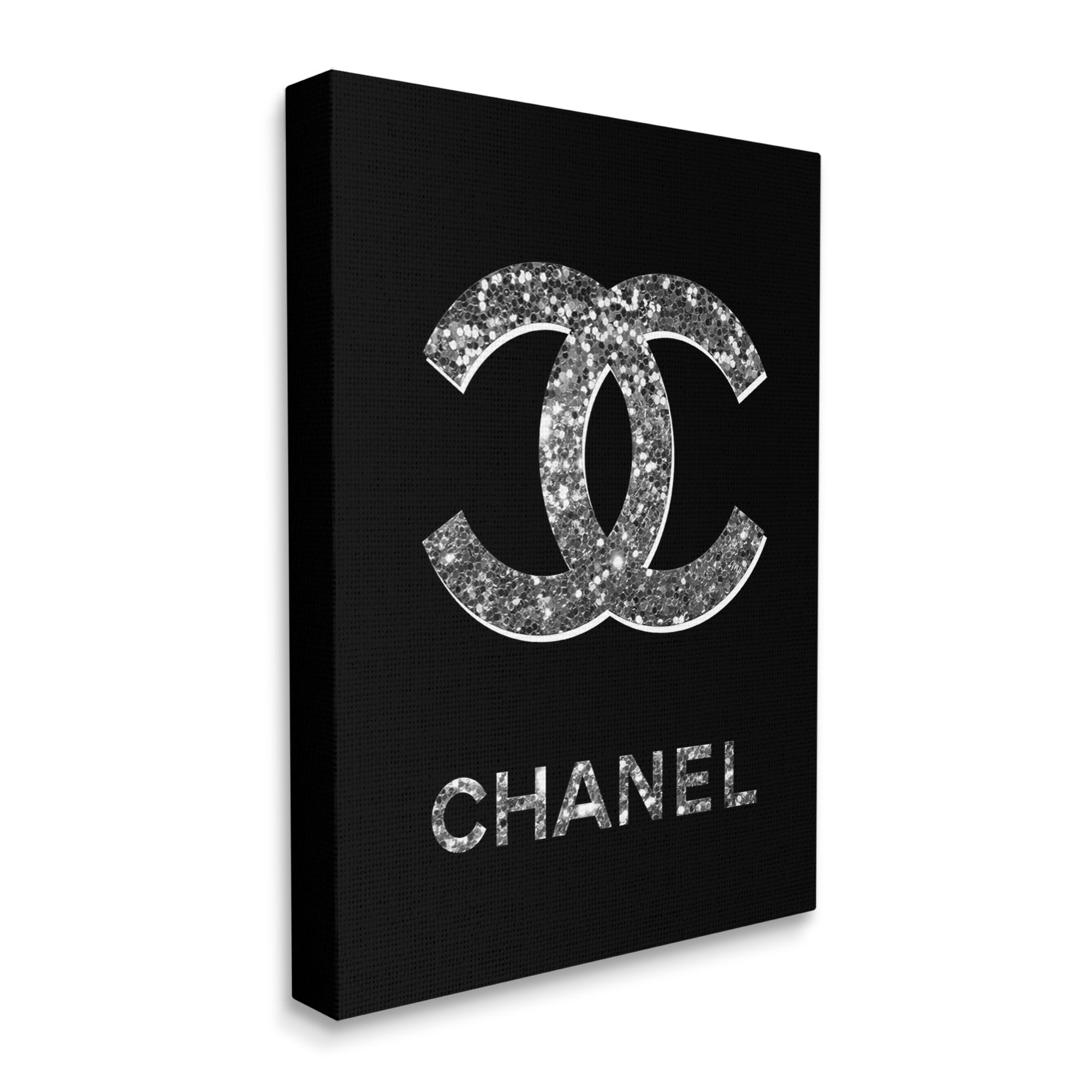 Stupell Industries Black Gleaming Glam Symbol Typography Painting Gallery Wrapped Canvas Print Wall Art, 24 x 30