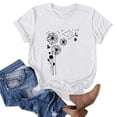 thumbnail image 4 of Zunfeo Casual Tops for Women Short Sleeve Floral T Shirts Cozy Crew Neck Summer Tops Valentine's Day Gift White L, 4 of 4