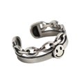 thumbnail image 1 of Vintage Smiley Face Bagues Ouvertes Réglables Sourire Punk Bague Femmes Fille Bijoux, 1 of 5