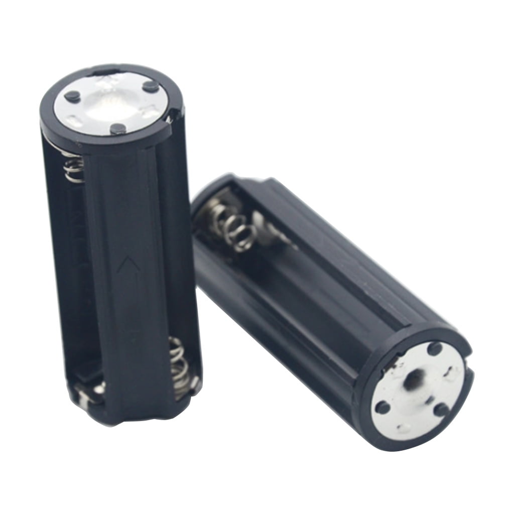 2 Pieces 3XAAA Cylinder Battery Holder for 3 x 1.5V AAA Batteries Flashlight Torch