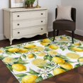 thumbnail image 3 of Summer Lemon Flower Area Rugs 4x6 ft Country Vintage Watercolor White Floral Washable Rug Non Slip Indoor Carpet Absorbent Floor Mat for Living Room Bedroom Dining Room, 3 of 9