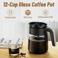 thumbnail image 6 of 12 Cup Coffee Pot Replacement for Ninja Coffee Maker CFP101 CFP201 CFP301 CFN601 CFP250A CFP300 CFP307, Borosilicate Glass Carafe with Brew-Through Lid & Sturdy Handle, 6 of 7