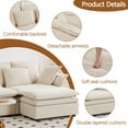 thumbnail image 3 of Yeahumalia 87" Chenille L Shaped Sofa Sectional Couch with Moveable Ottoman for Living Room, Apartment, Beige, 3 of 11
