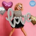 thumbnail image 2 of Betallic 91953 17 in. Silver Shape Love Script Foil Balloon, 2 of 3