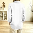 thumbnail image 5 of VBVC Women's Cotton Linen Henley Shirts , Ladies' Collared Long Sleeve Casual Blouses , Loose Fit Button Down Tunic Tops For Women, White , S-3XL, 5 of 6