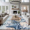 thumbnail image 3 of Orange Blue Starfish Coastal Area Rugs 5'x7', Small Throw Rugs for Laundry Room Playroom, Summer Beach Eucalyptus Vintage Indoor Outdoor Rug Non-Slip Low Pile Carpet Runner Reversible Floor Mats, 3 of 8