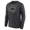 thumbnail image 2 of Men's Charcoal Chicago Cubs Monochrome Long Sleeve T-Shirt, 2 of 3