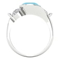thumbnail image 4 of Three-Stone Engagement Ring for Women - 3.5ct Simulated Turquoise in 18K White Gold Promise Ring, 4 of 6