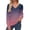 Blue/Pink, variant on Women's V-Neck Gradient Long Sleeve Button Cuff Casual Pullover Sweater Soft Knit Ombre Top for Fall and Winter