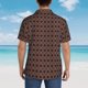 thumbnail image 4 of Balery Brown Gold Grid Camisas hawaianas de manga corta para hombre, camisas playeras de corte holgado, camisas de vacaciones con botones,Medium, 4 of 7