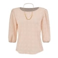 thumbnail image 1 of Blusa George para Mujer,  Manga Abullonada en Copa, Collar Como Accesorio Beige Talla EG, 1 of 4