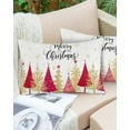 thumbnail image 6 of Merry Christmas Throw Pillow Cover,Gold Red Xmas Tree Winter Snowflake Rectangle Decorative Pillow Case Protector Soft Cushion Cover Lumbar Pillowcase for Couch Sofa Bedroom Car Chair Decor 12x20 In, 6 of 8