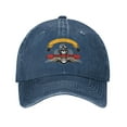 thumbnail image 1 of DouZhe Adjustable Washed Cotton Baseball Cap - Riding Motorcycle Skull Prints Vintage Dad Hat Unisex Sports Caps (Blue), 1 of 6
