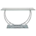 thumbnail image 1 of Coaster Company Glass Top Console Table in Chrome, 1 of 4
