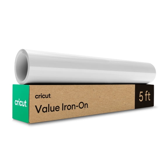 Cricut Value Iron-On Heat Transfer Vinyl Roll, 12 in x 5 ft - White