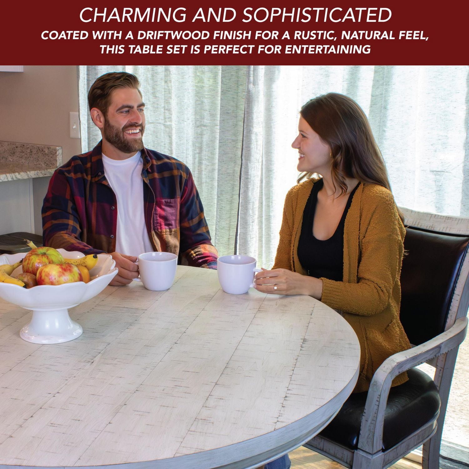 Montecito Dining and Poker Table Set with Four Chairs