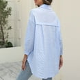 thumbnail image 4 of ECZHAW Women Plus Size Button Down Shirts Long Roll Up Sleeve V Neck Collared Casual Blouses Oversized Shirt Tops, 4 of 4