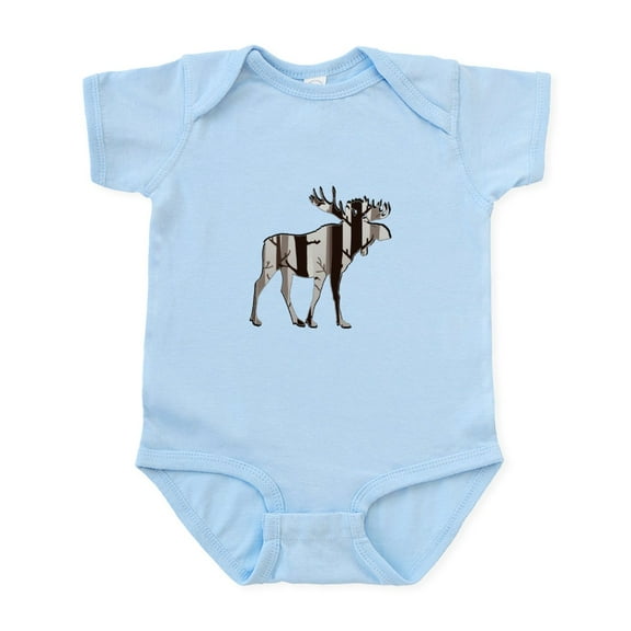 CafePress - SHADOW OF MOOSE Body Suit - Baby Light Bodysuit, Size Newborn - 24 Months