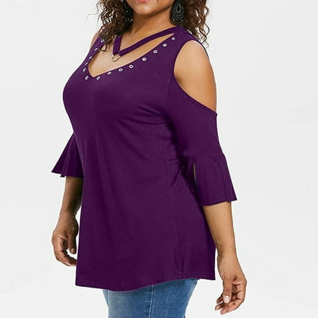 

Simplmasygenix Women Tops Summer Clearance Plus Size Women Bandage Clothing Solid T-Shirt Short Sleeve V-Neck Tops
